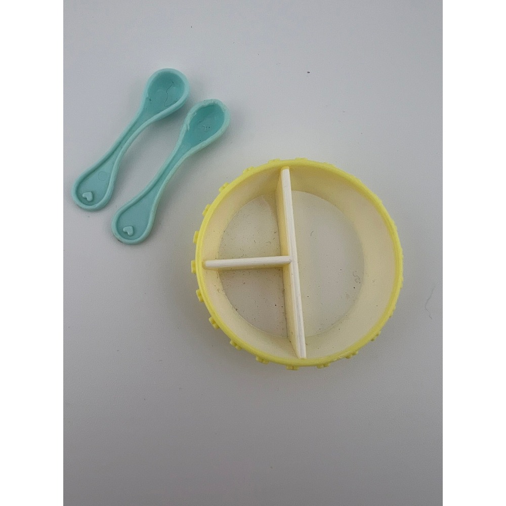 Vintage My Little Pony Baby Plate Divided Dish w 2 Spoons G1 Hasbro